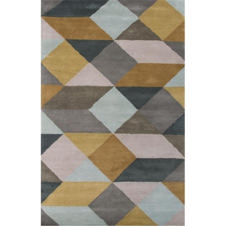 JAIPUR RUGS Hand-Tufted Geometric Pattern Wool Gray/Yellow Area Rug  2x3 RUG116794